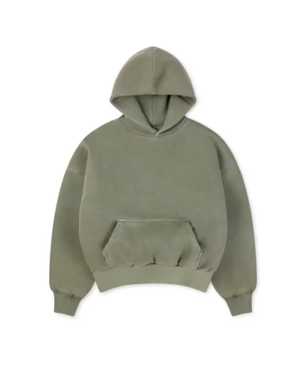 Velour Garments 1000 Gsm Vintage Olive Double Hoodie (3)