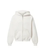Velour Garments 450 GSM Bone White Zipper (4)